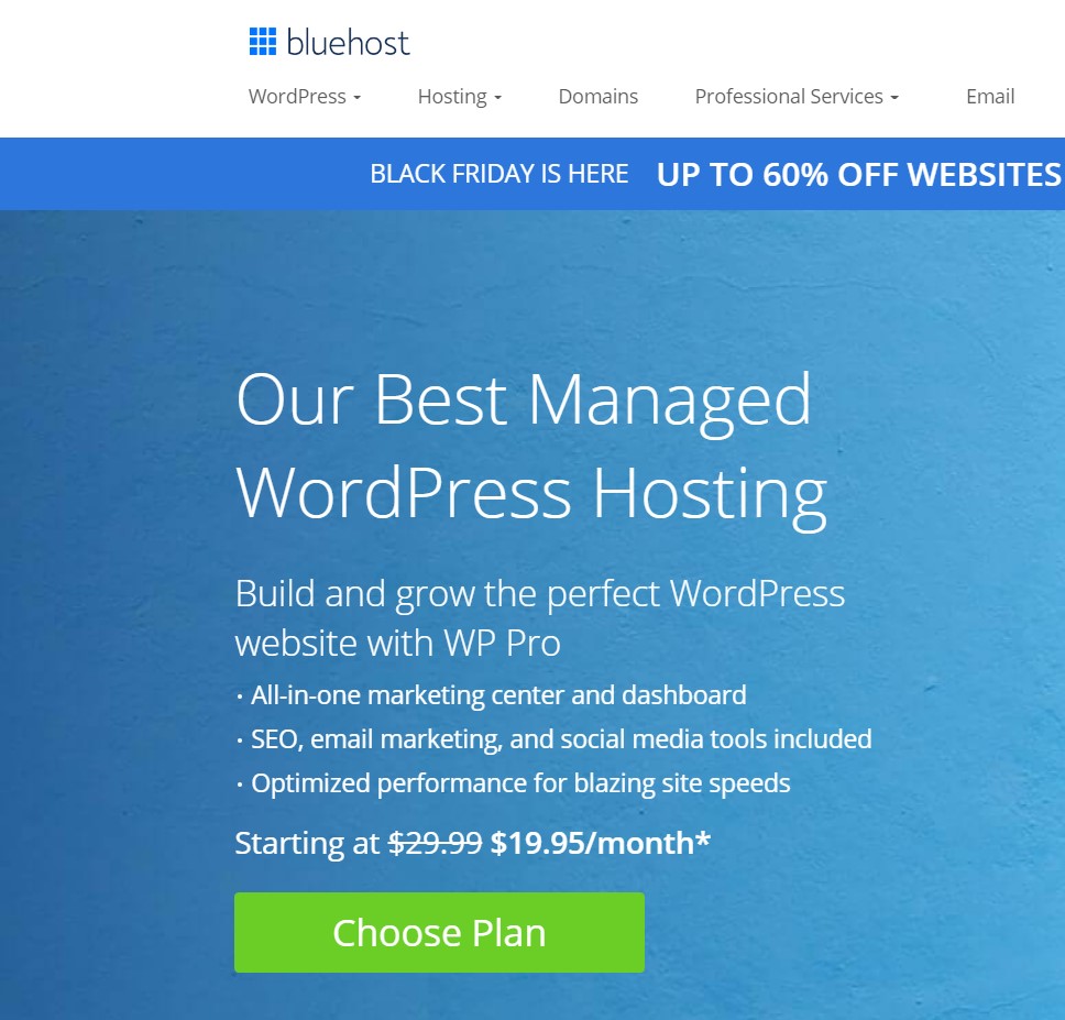Bluehost Managed WordPress Hosting